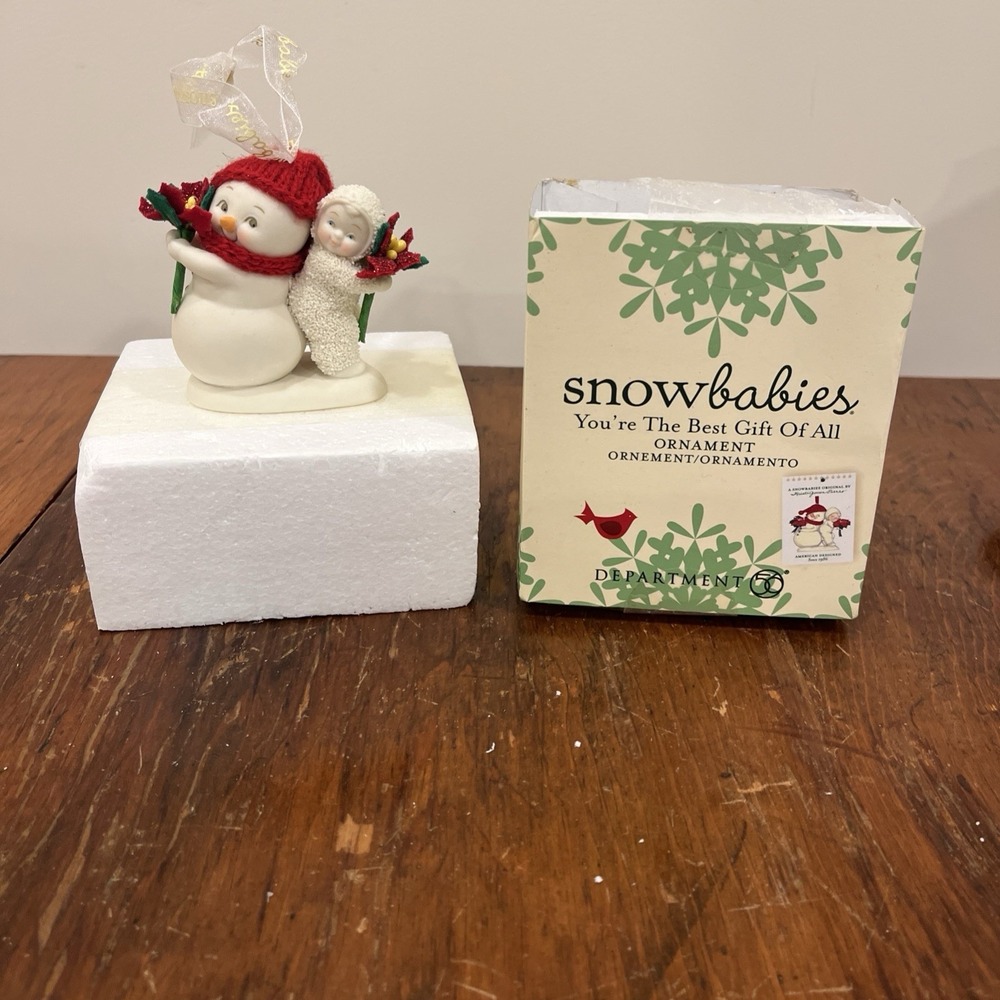 Dept 56 Snowbabies Figure You're The Best Gift Of All Snowman Holiday NEW NIB
